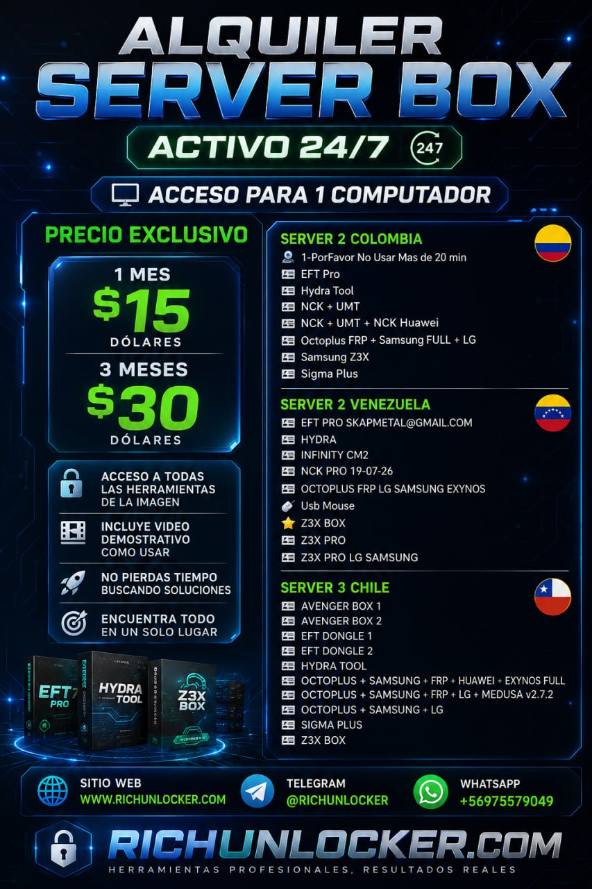 Alquiler Server Box RichUnlocker 24/7