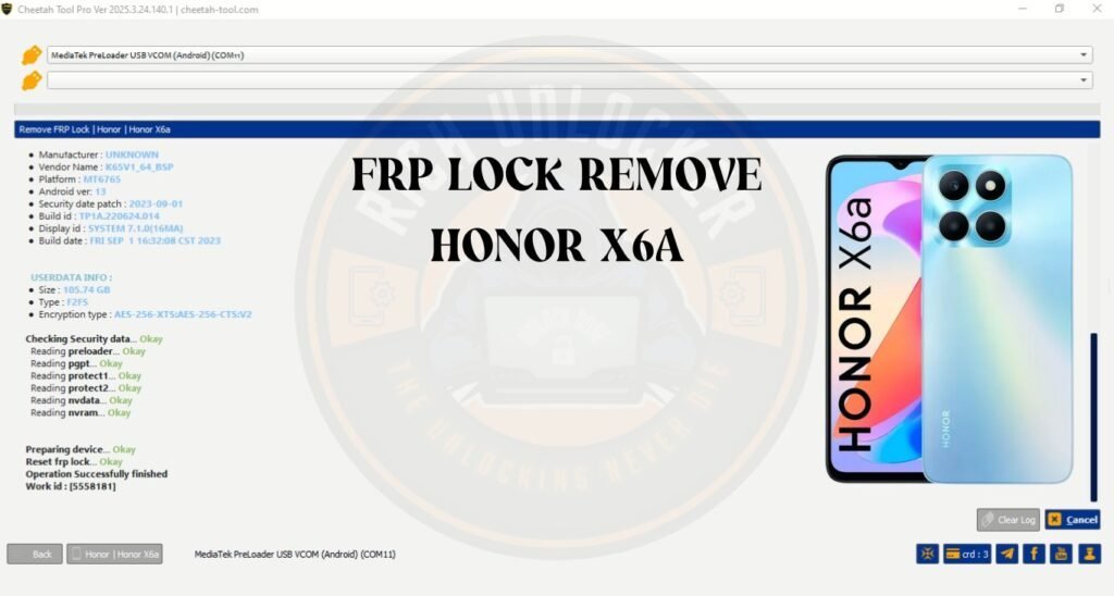 Honor X6a – Cuenta Google con EFT Pro