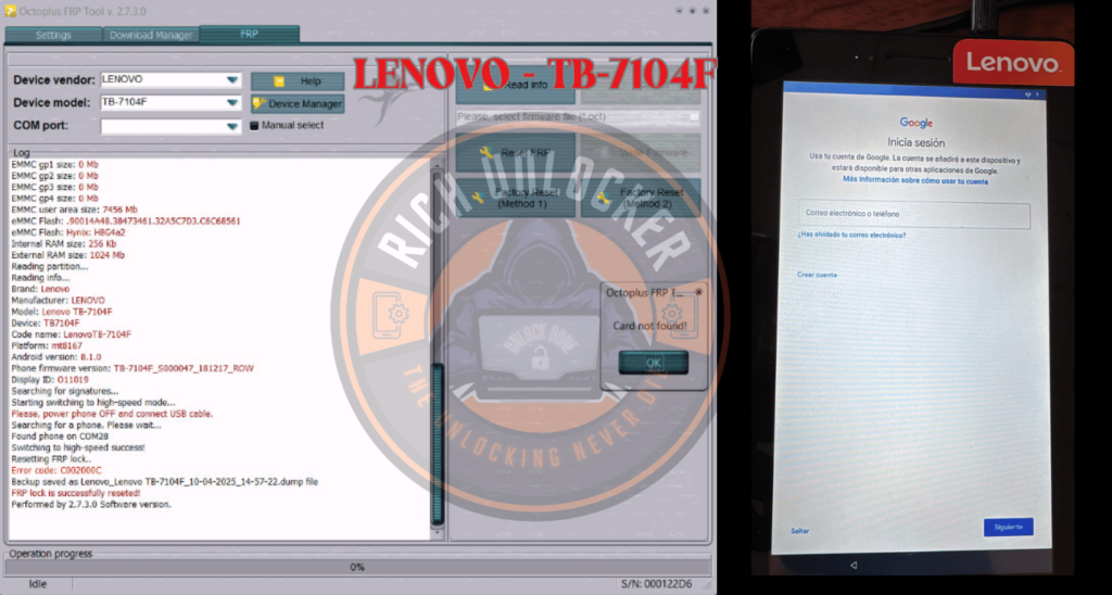 Lenovo TB-7104F – FRP Lock