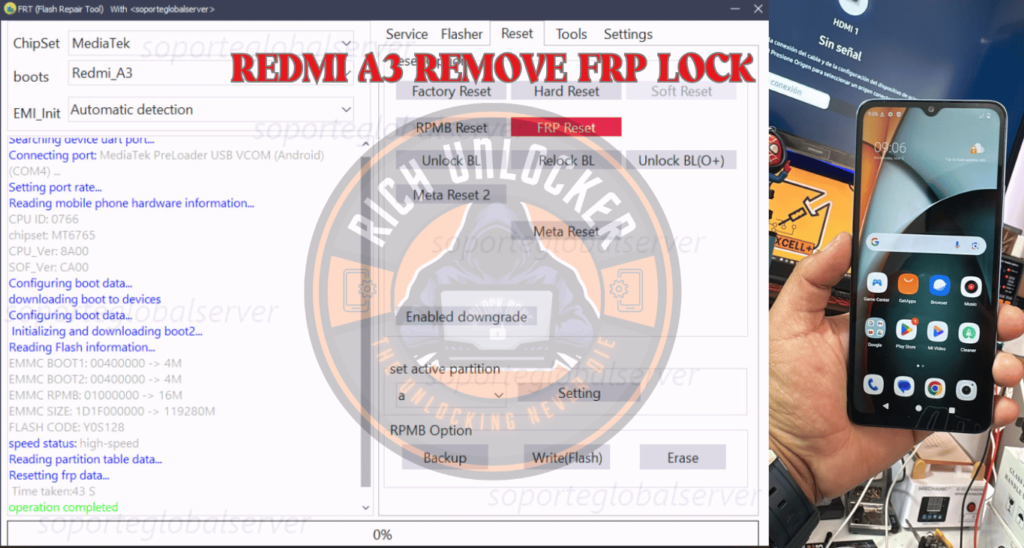 Redmi A3 – FRP Lock