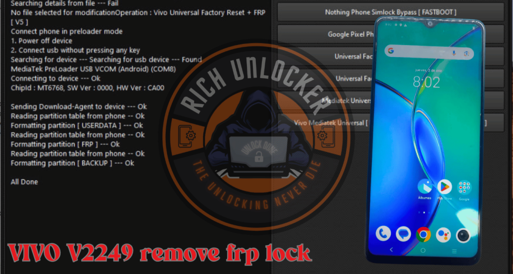 Vivo V2249 – FRP Lock